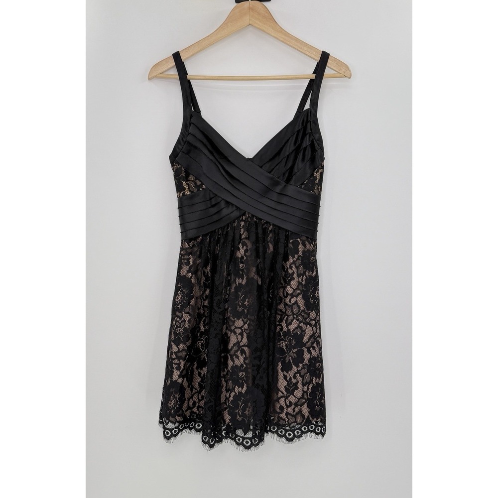 BCBGMAXAZRIA  Dark Romantic Lace‎ Mini Dress Sz 0 Whimsigoth Fairy Grunge